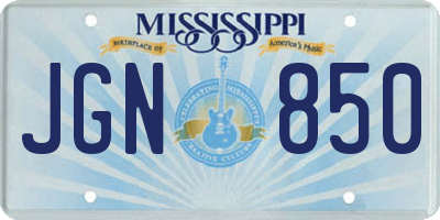 MS license plate JGN850