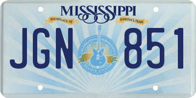 MS license plate JGN851