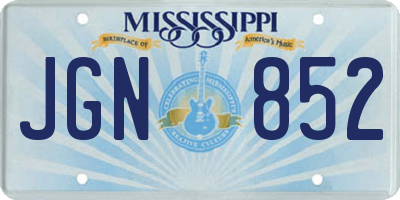 MS license plate JGN852