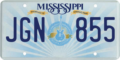 MS license plate JGN855