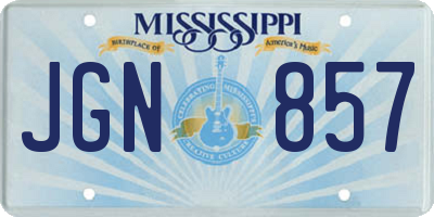 MS license plate JGN857