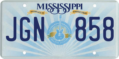MS license plate JGN858