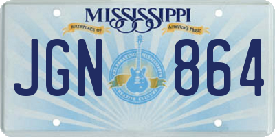 MS license plate JGN864