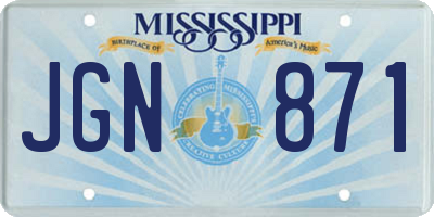 MS license plate JGN871