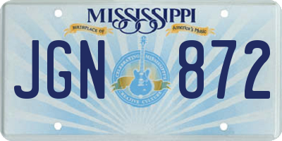 MS license plate JGN872