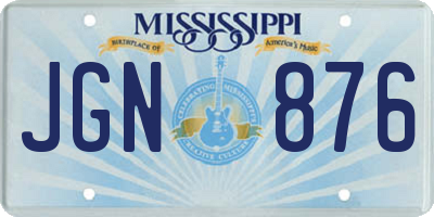 MS license plate JGN876