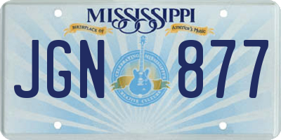 MS license plate JGN877