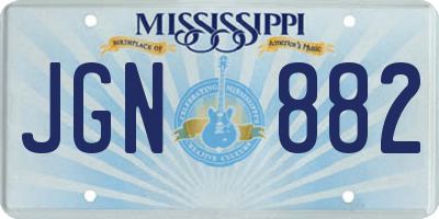 MS license plate JGN882