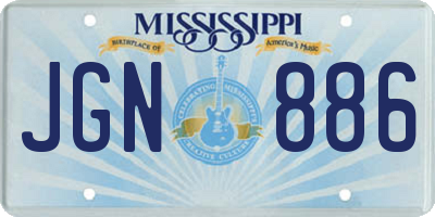 MS license plate JGN886