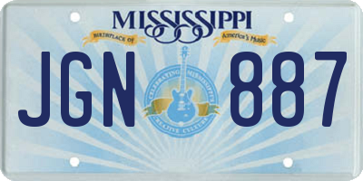 MS license plate JGN887