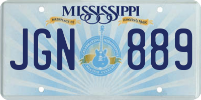 MS license plate JGN889