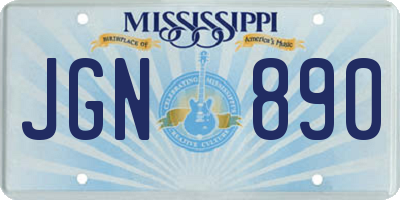 MS license plate JGN890
