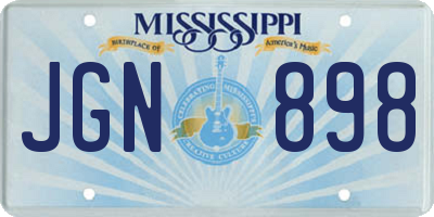 MS license plate JGN898