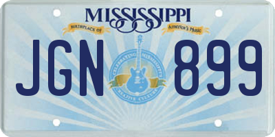 MS license plate JGN899