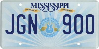 MS license plate JGN900
