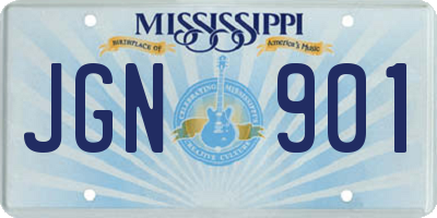 MS license plate JGN901