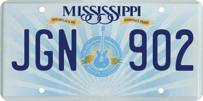 MS license plate JGN902