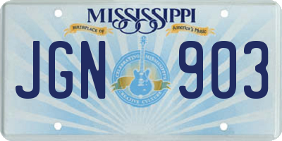 MS license plate JGN903