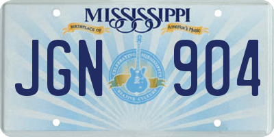 MS license plate JGN904