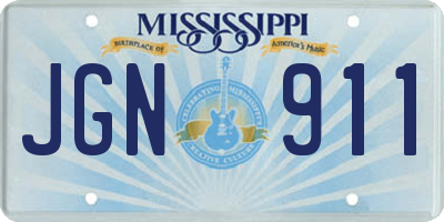 MS license plate JGN911