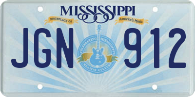 MS license plate JGN912