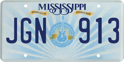 MS license plate JGN913