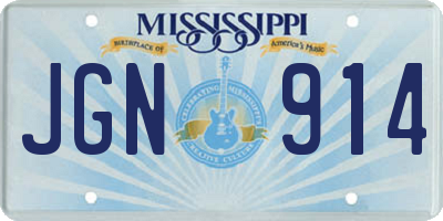 MS license plate JGN914