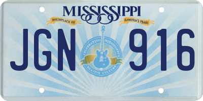 MS license plate JGN916