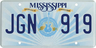 MS license plate JGN919