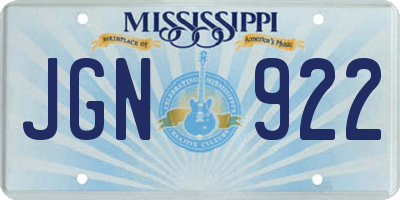 MS license plate JGN922