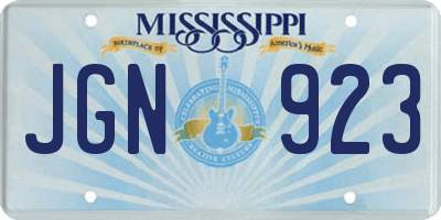 MS license plate JGN923