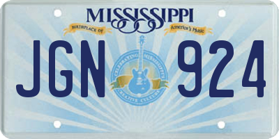 MS license plate JGN924