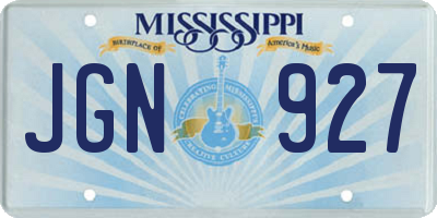 MS license plate JGN927