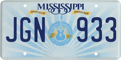 MS license plate JGN933