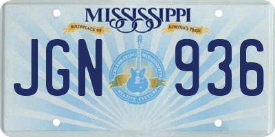 MS license plate JGN936