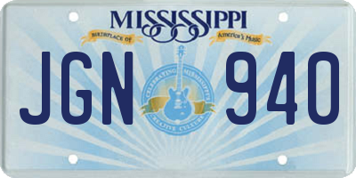 MS license plate JGN940