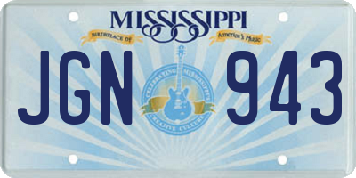 MS license plate JGN943
