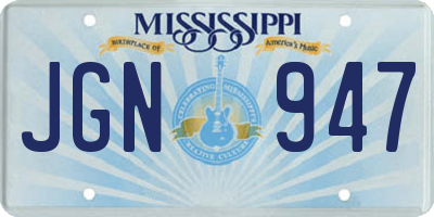 MS license plate JGN947