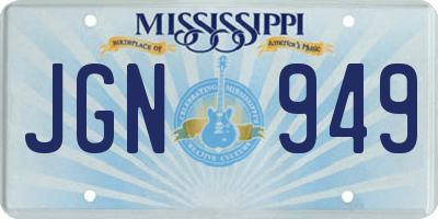 MS license plate JGN949