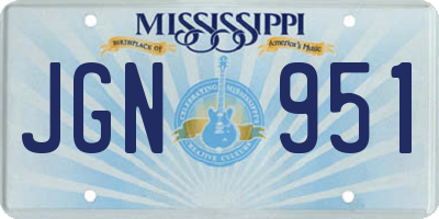 MS license plate JGN951