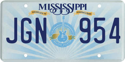 MS license plate JGN954