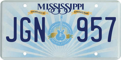 MS license plate JGN957