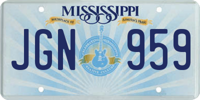 MS license plate JGN959