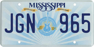 MS license plate JGN965