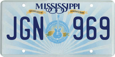 MS license plate JGN969