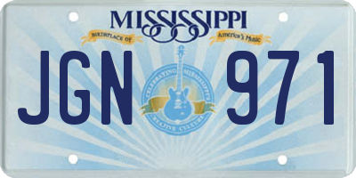 MS license plate JGN971