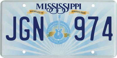 MS license plate JGN974