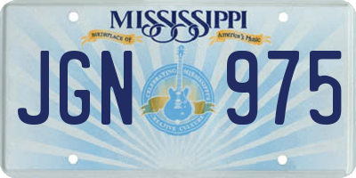 MS license plate JGN975