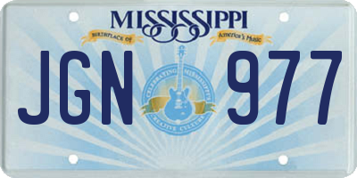 MS license plate JGN977