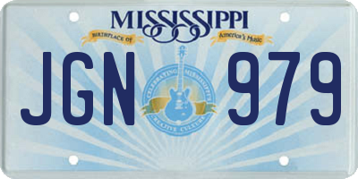 MS license plate JGN979